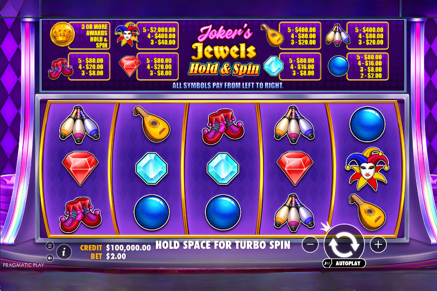 demo play of joker jewels hold and spin